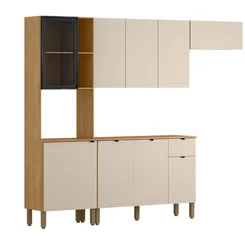 Kit Cozinha Compacta Vertical Plus Balcão 9 Portas 1 Gaveta 2 Peças  3039 - Kits Paraná